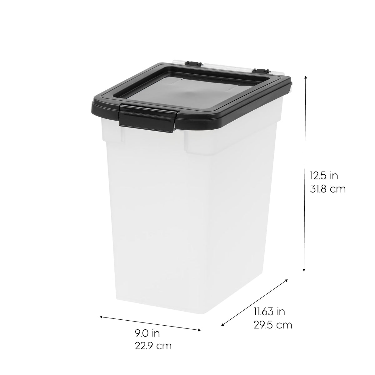 IRIS USA Dog Food Storage Container, 2-Pack, Up to 54 lbs, Black | Made in USA, Comes with Wheels, Airtight Seal, BPA-Free, Bird Seed, Cat food, Cat Litter, Treats, Multi-Pet Use