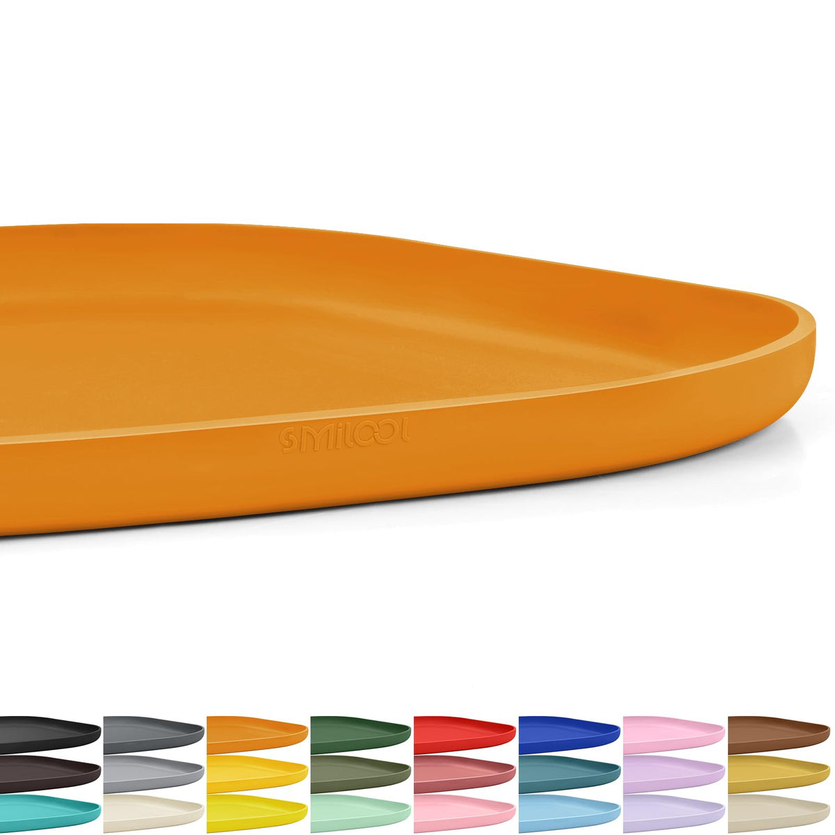 SMILOOL Waterproof Silicone Pet Food Mat with Raised Edge for Dog & Cat | 19" x 12" Non-Slip Pet Feeding Mats with Lip for Food & Water Bowl, Food Grade, Easy Cleaning, Beige