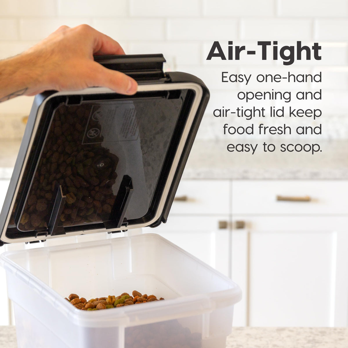 IRIS USA Dog Food Storage Container, 2-Pack, Up to 54 lbs, Black | Made in USA, Comes with Wheels, Airtight Seal, BPA-Free, Bird Seed, Cat food, Cat Litter, Treats, Multi-Pet Use